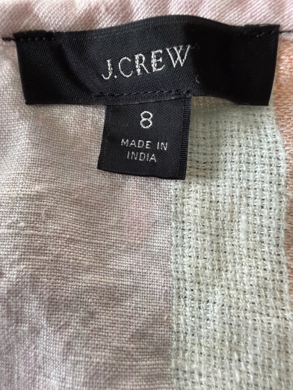 J.Crew 100% Linen Striped Top Flutter Sleeve Keyhole Neck Size 8 - Picture 2 of 8